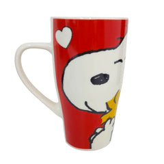 Taza Snoopy Peanuts color rojo con blanco Porcelana 540 ml