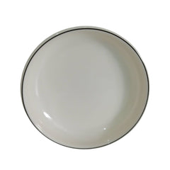 Plato Blanco con línea gris de melamina tamaño 16 cm