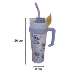 Termo con popote Stitch Acero Inoxidable color lila 1.2 L