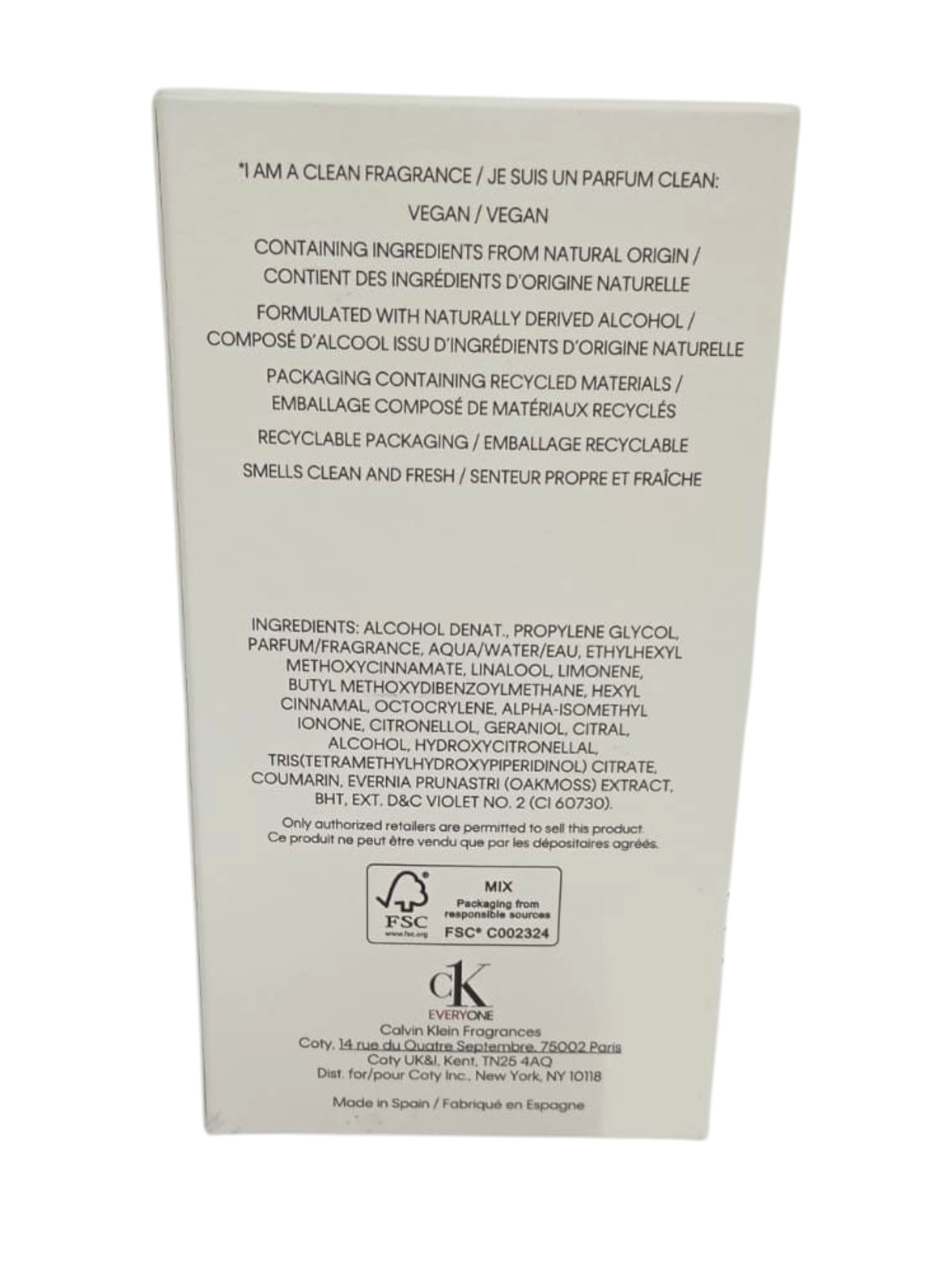 Perfume Calvin Klein CK everyone Unisex Eau d Toilette 100ml