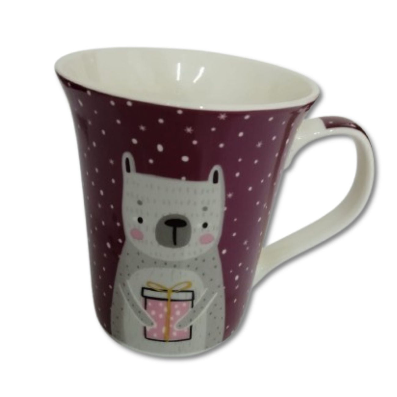 Taza con ilustración de oso Merry Christ Mas de Porcelana 1 pieza