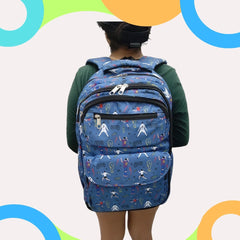 Mochila Escolar Futbol Mamgos para Niños color azul 1 pieza