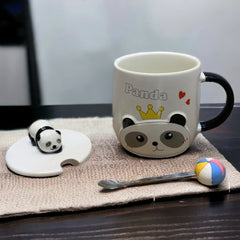 Taza de Ceramica con tapa y cuchara