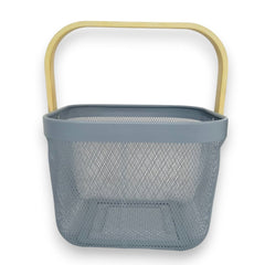 Cesto cuadrado gris para de metal 1 pieza 25 x 18 cm