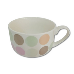 Taza de Cerámica con círculos de colores 1 pieza de 350 ml