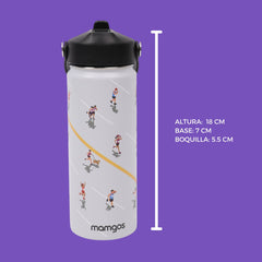 Termo con popote Mamgos Maratón Acero inoxidable 530 ml