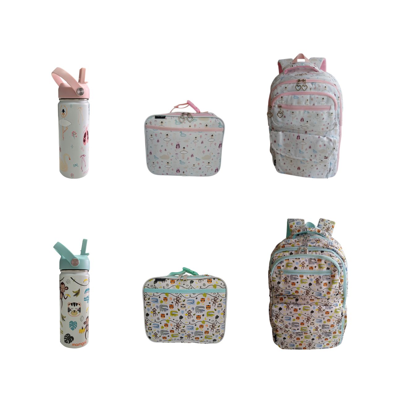 Kits de Mochilas Escolares Ballet Mamgos para Niñas 3 Piezas