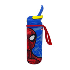 Botella Spiderman para Niños Plástico con funda 600 ml
