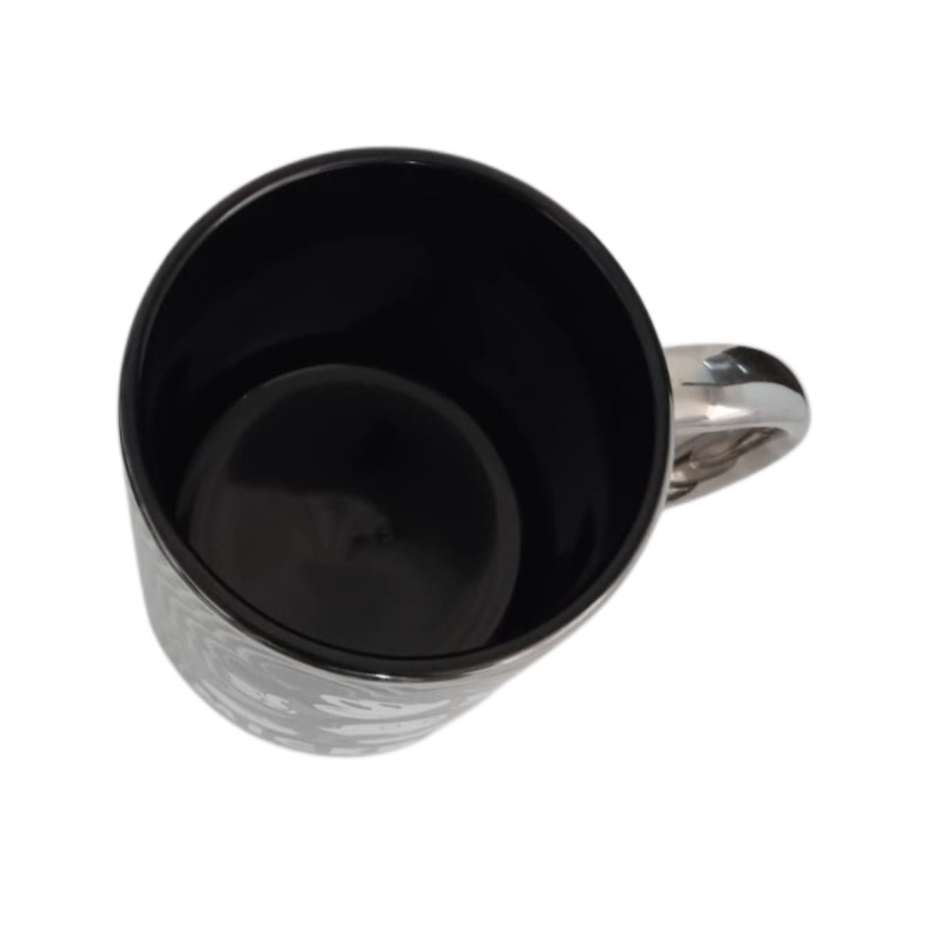 Taza Mickey Mouse color plateada con negro Cerámica 320 ml