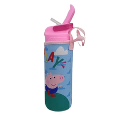 Botella con popote Peppa Pig para Niñas Plástico 600 ml