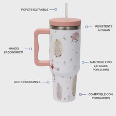 Termo Mamgos Virgen de Guadalupe Acero inoxidable 1.2 L