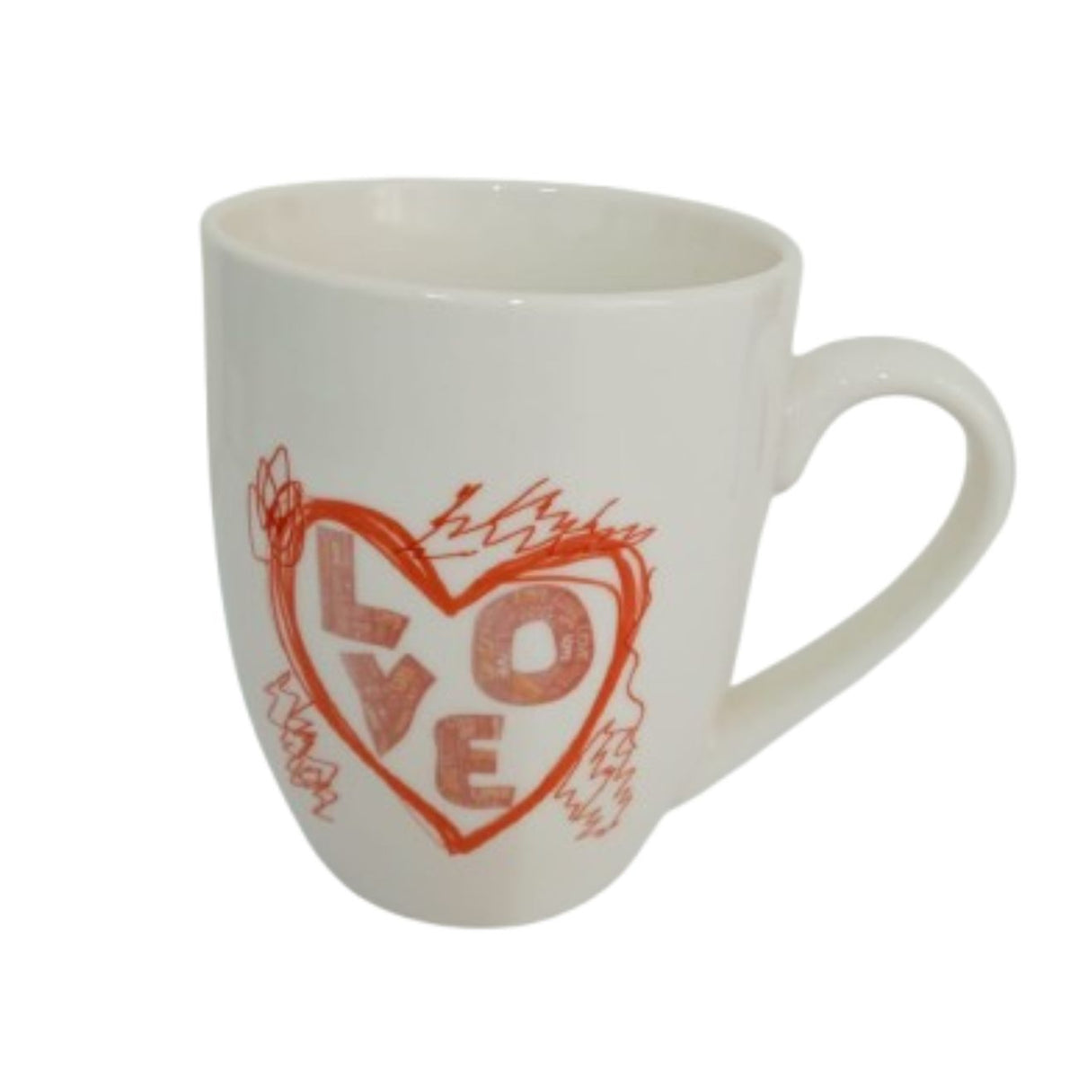 Taza con ilustración de corazón de Porcelana 1 pieza