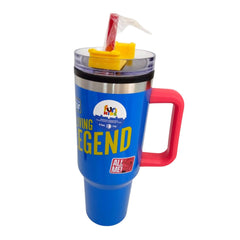 Termo con popote Pato Donald azul Acero inoxidable 1.2 L