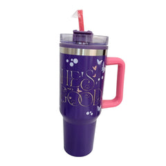 Termo con popote Wicked Glinda morado Acero inoxidable 1.2 L