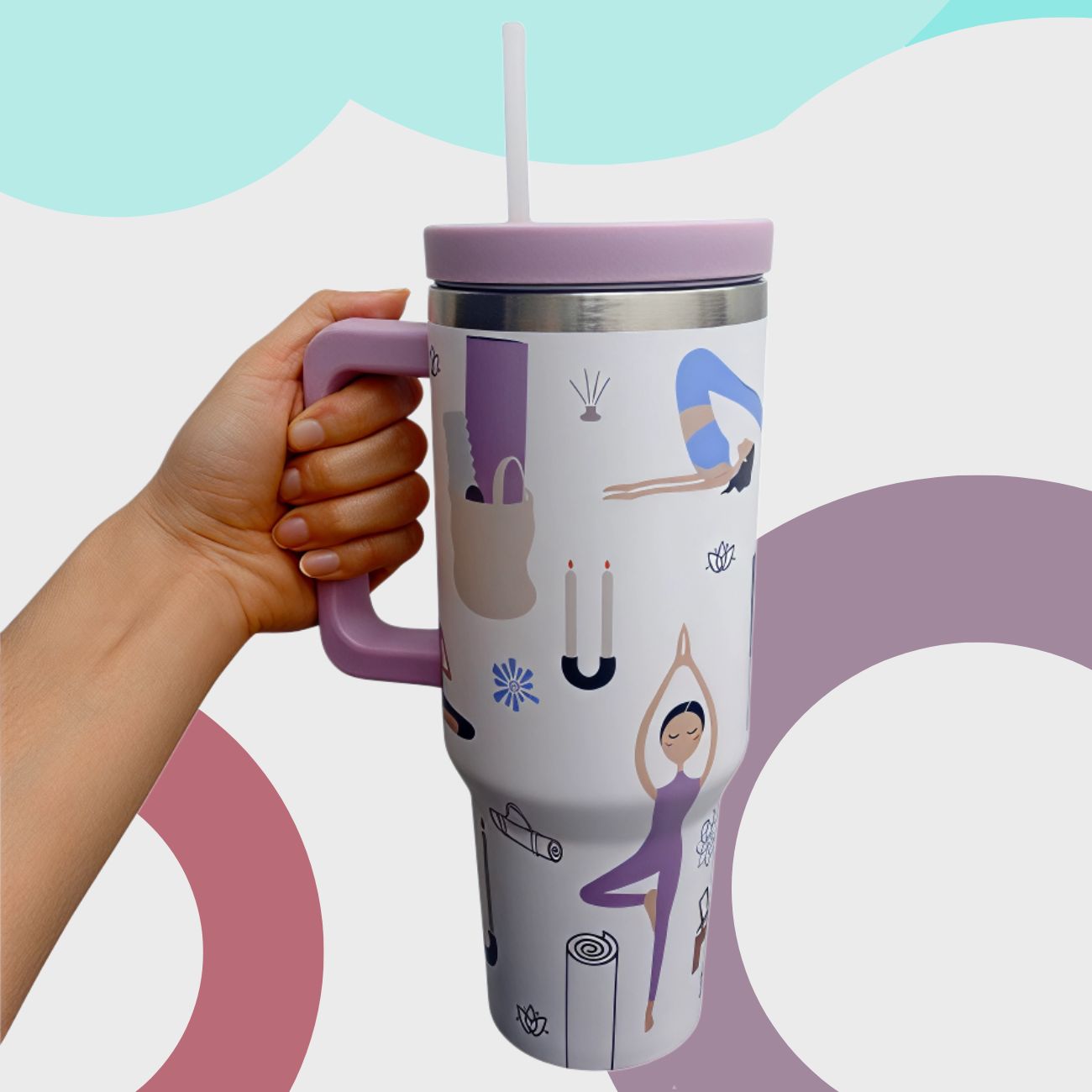 Termo Mamgos Yoga incluye popote Acero inoxidable 1.2 L