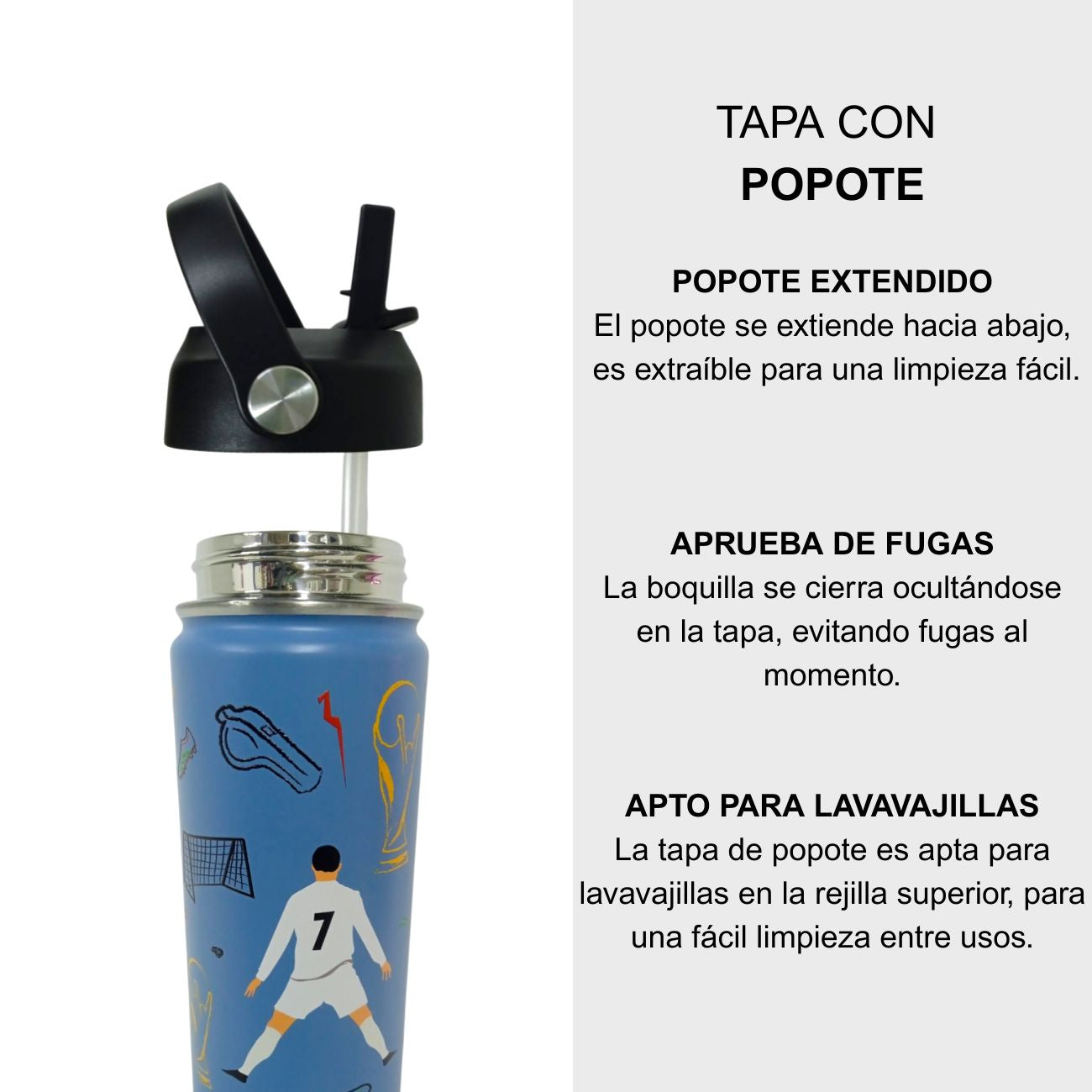 Termo Mamgos Futbol para niños de Acero inoxidable 530 ml