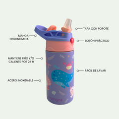 Termo Mamgos Sirena para Niños de Acero inoxidable 325 ml