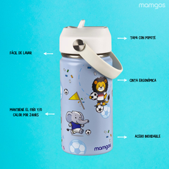 Termo Futbol Mamgos para Niños de Acero inoxidable 325 ml
