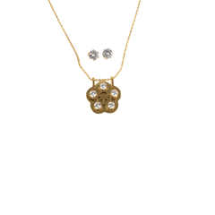 Juego De Aretes Y Collar Libélula Dorado Mayoreo Acero