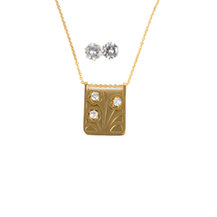 Juego De Aretes Y Collar Flores Dorado Mayoreo Acero
