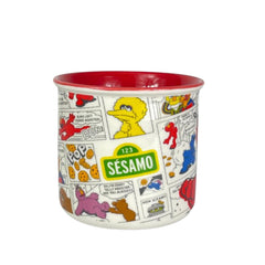 Taza De Porcelana De Plaza Sesamo Blanca