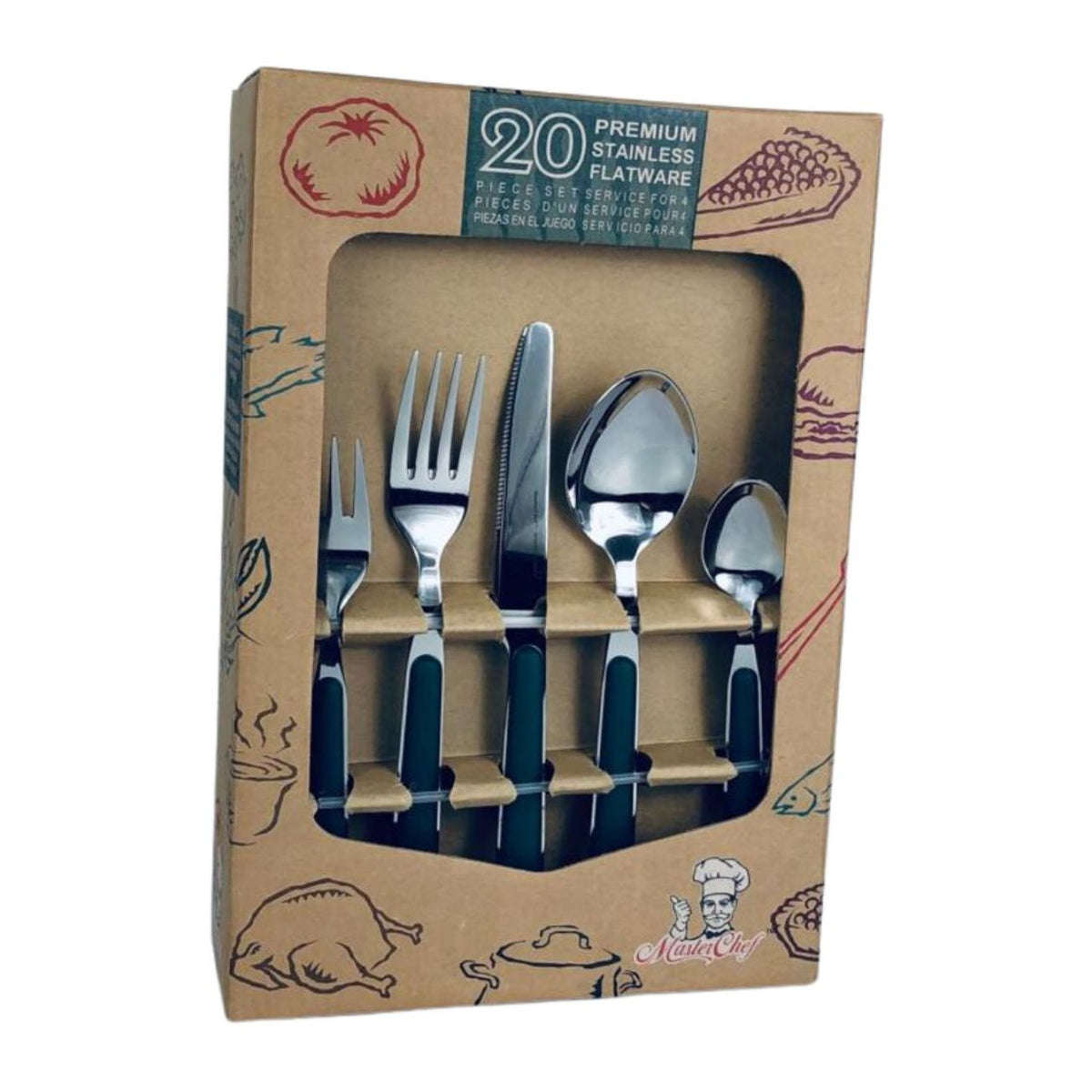 Set de Cubiertos Master Chef Stainless Flatware 20 Piezas