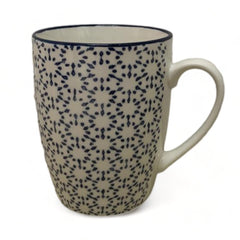 Taza de porcelana color blanco con azul 380ml