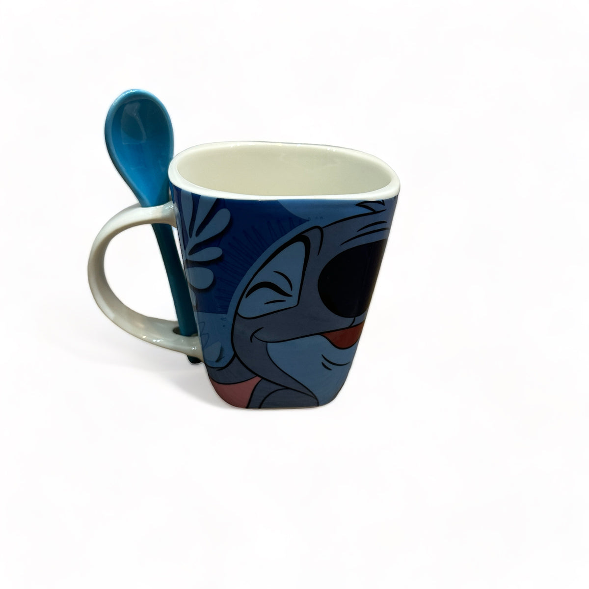 Taza Ceramica de Stitch con Cuchara 440ml