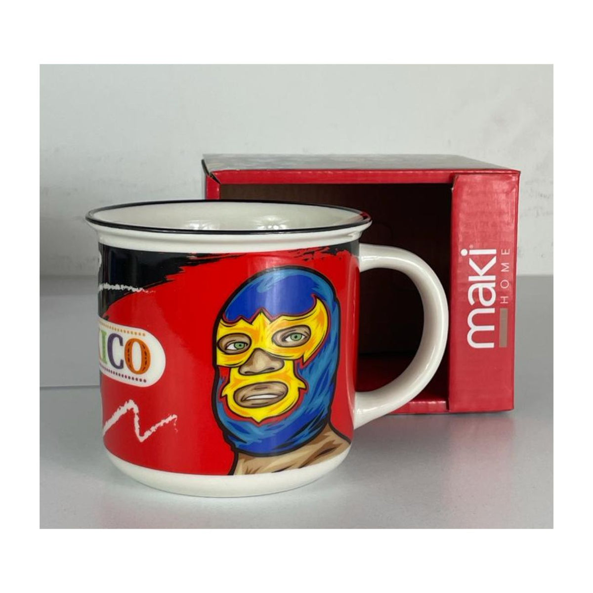 Taza De Luchador Color Rojo