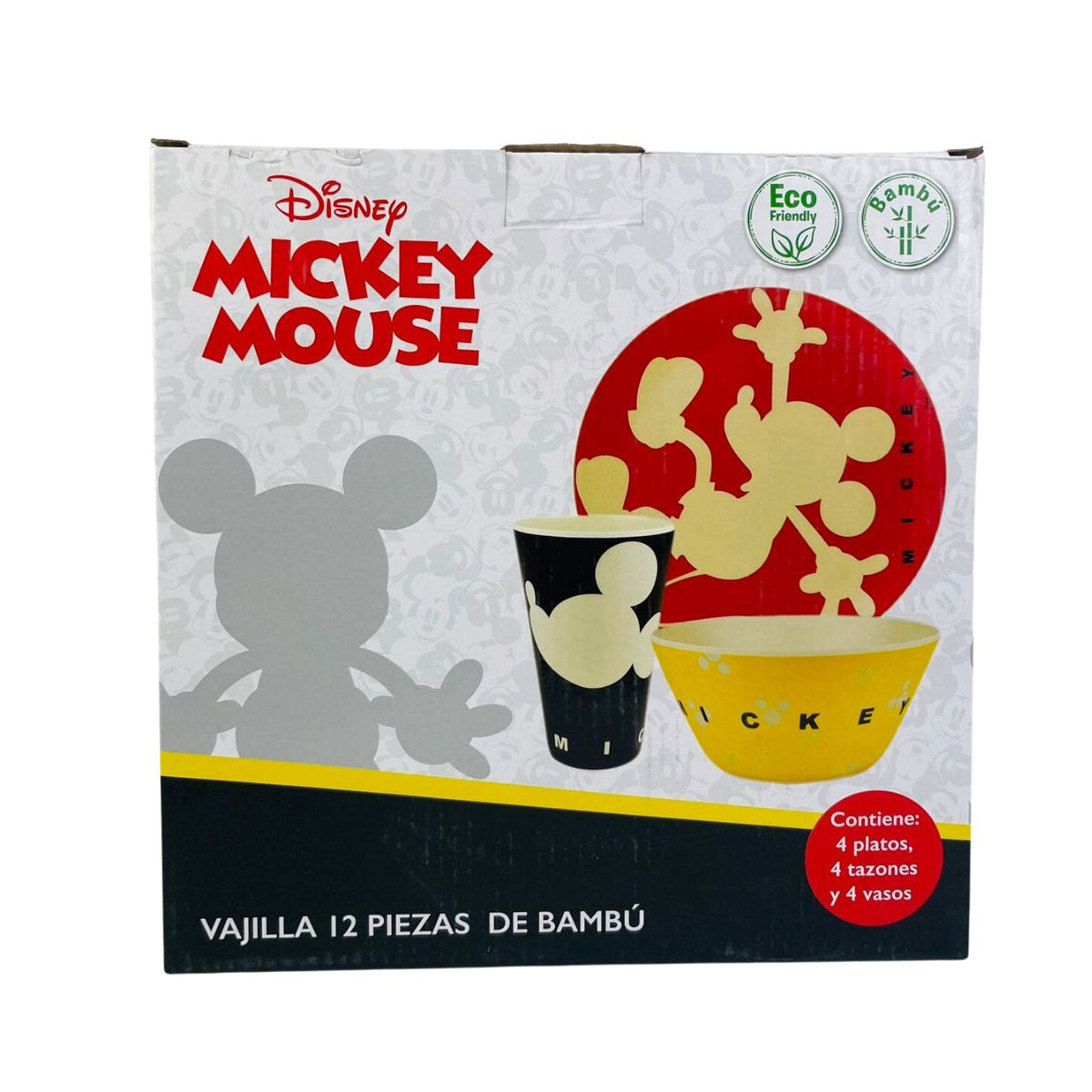 Vajilla 12 Pzas De Bambu Mickey Mouse