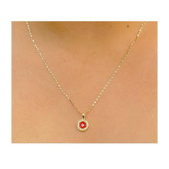 Dije de Oro Ojo Turco Rojo 0.5 gramos sin Cadena 10k