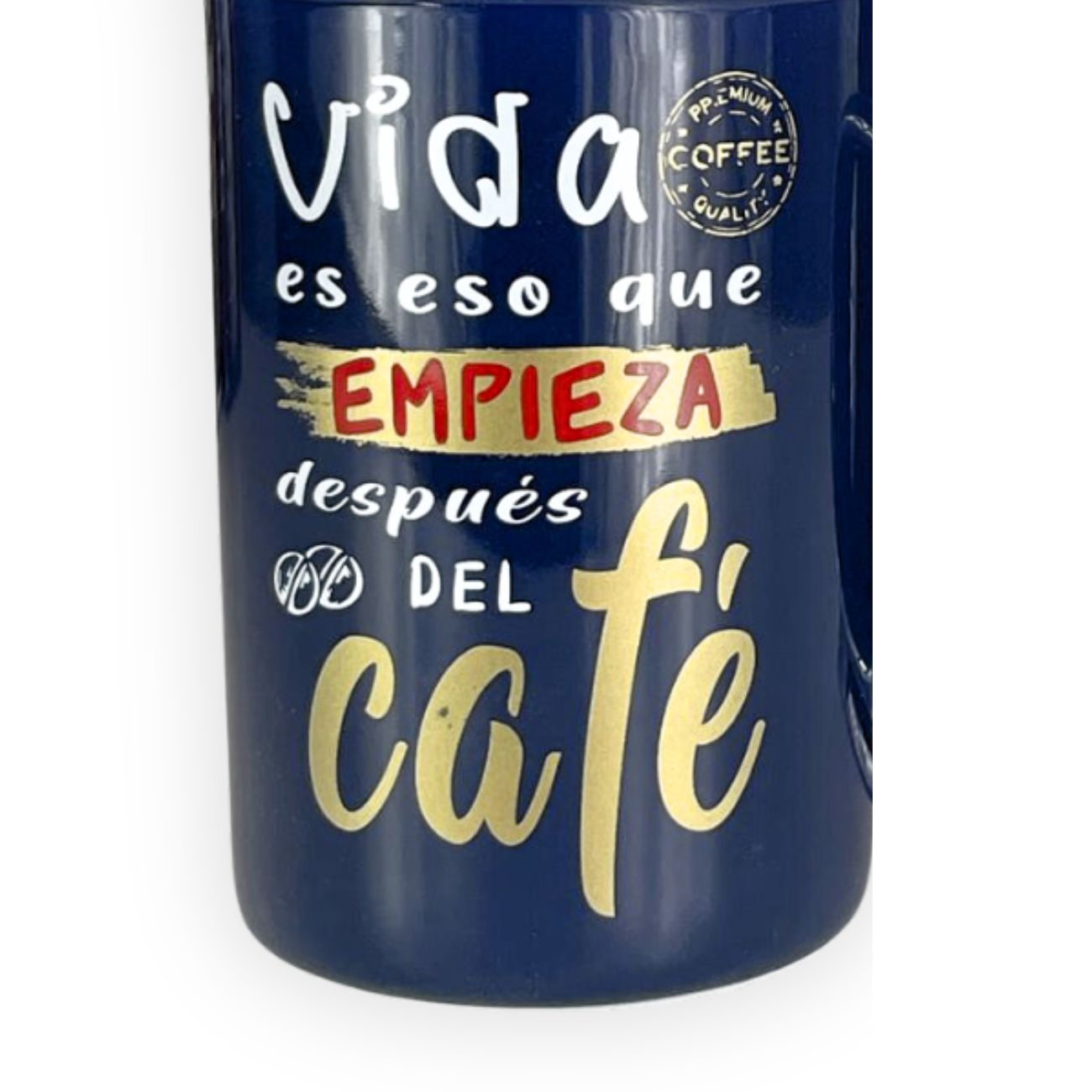 Taza De Porcelana Amor Por El Cafe Color Azul Rey