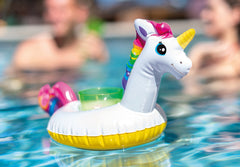Inflable Porta Vasos Bebida Unicornio Flotador 40cm X 20cm