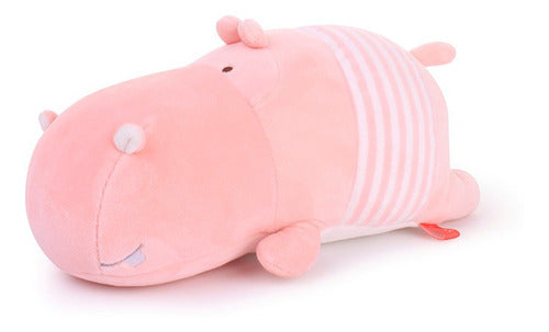 Peluche Hipopotamo Rosa Acostado 25 Cm