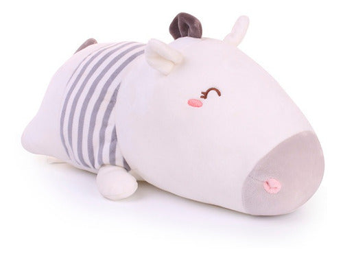 Peluche Zebra Blanca Acostada 35 Cm