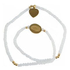 Pulsera Mujer Doble Detalles Transparente Virgen  Acero