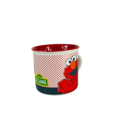 Taza De Porcelana De Plaza Sesamo Rojo Con Blanco