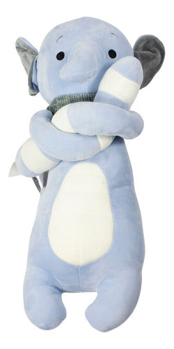 Peluche De Elefante Azul Con Blanco 56cm