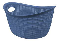 Canasta Rattan Oval Azul Turquesa 43cm