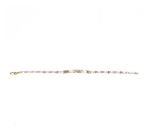 Esclava Dama,  Corazones Oro Blanco/rosado 10k, 18cm, 2.4gr