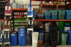 Contenedor 135lts C/llanta Y Tapa Azul