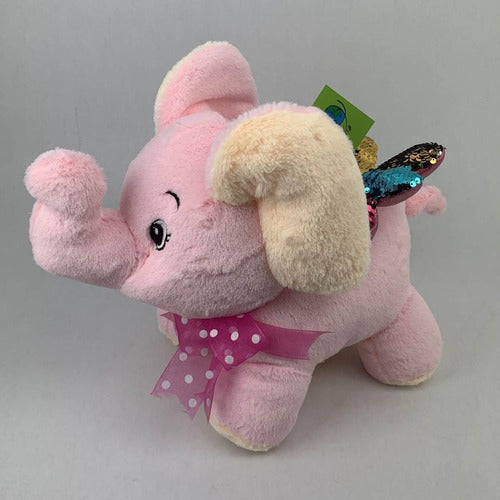 Peluche Elefante Mariposa Mediano Precio Mayoreo 33cm