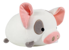 Peluche De Puerco Blanco Con Orejas Rosas Esponjoso 37cm