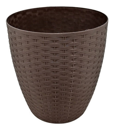 Cesto Papelero Rattan Redondo Cafe 25cm