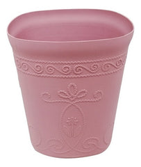 Cesto Bordado Cuadrado Rosa 29cm
