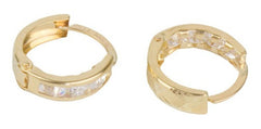 Aretes/arracadas Hugies Zirconia Blanca Oro 10k 0.7 Gramos