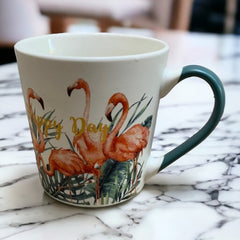 Tazas de porcelana flamencos Happy day 380ml