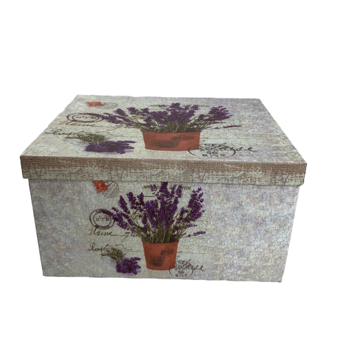 Set de 10 cajas diferentes tamaños. Flores lavanda