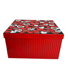 Set de 10 cajas diferentes tamaños. Puntos con corazon