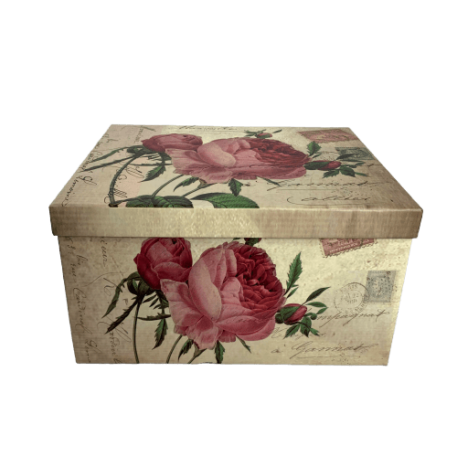 Set de 10 cajas diferentes tamaños. Flor rosa